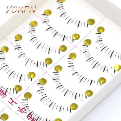 YOKPN Transparent Lower False Eyelashes Smoke Banquet Makeup Tool Fake Eyelashes Soft Handmade Nature Crisscross Lower Eyelashes