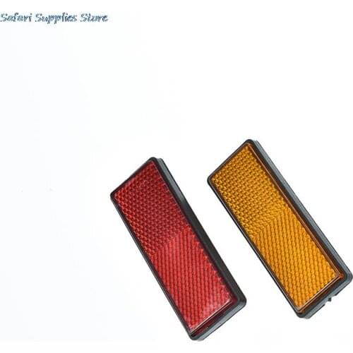 Back Reflective Board Mountain MTB Bicycle Rack Tail Safety Warning Lamp Cycling Bike Rear Reflector Light Red Orange 87*32*9mm