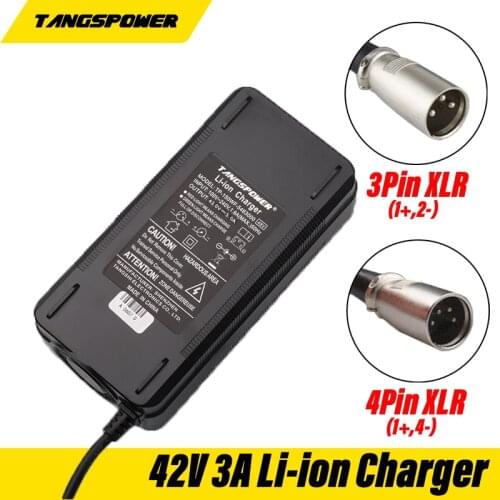42V 3A Charger 36V Electric Bike Lithium Battery Charger Lithium Battery Pack Plug 3P XLR High Quality Connector