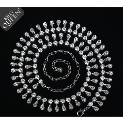 Women Belly Dance Accessories Rhinestone Body Jewelry Waist Belt