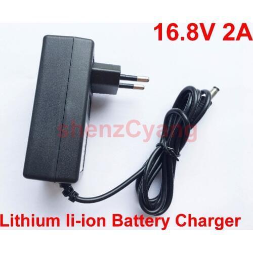 1PCS 16.8V 2A AC 100V-240V Screwdriver Charger for 18650 Lithium Battery 14.4V 4Series Lithium li-ion Battery Charger EU Plug