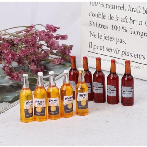 10Pcs Delicate 1/12 Dollhouse Miniature Accessories Mini Resin Bottle Simulation Wine Bottle Drink Model Toys
