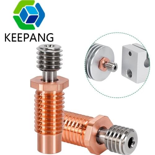 2/1 Pcs E3D V5 V6 Heat break E3D V6 Throat Hotend Heater Block For Prusa i3 MK3 1.75MM Filament Tube 3D Printer