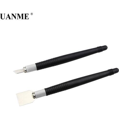 UANME 2pcs black Tin Scraper Solder Paste Scraping Knife Set for PCB BGA Repair Cleaning Tool