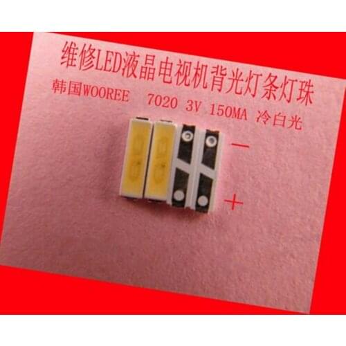 200piece/lot for repair LCD TV LED backlight Article lamp Korean WOOREE SMD LEDs 7020 3V Cold white light emitting diode