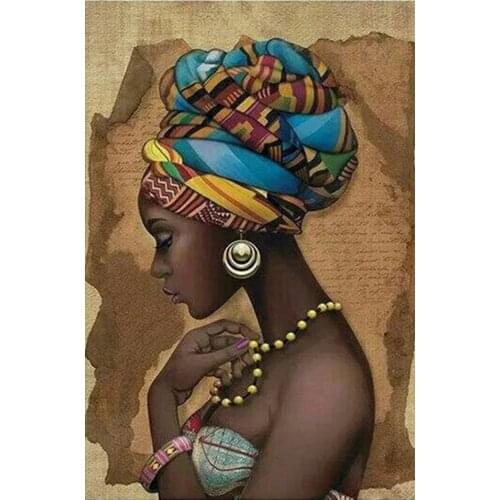 2018 DIY 5D diamond painting mosaic African girl pattern cross stitch suite, diamond embroidery, home decor gift
