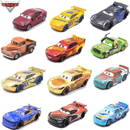 27 Styles Disney Pixar Cars 3 Lightning McQueen Black Storm Jackson Ramirez 1:55 Diecast Metal Alloy Model Toy Car Gift For Kids
