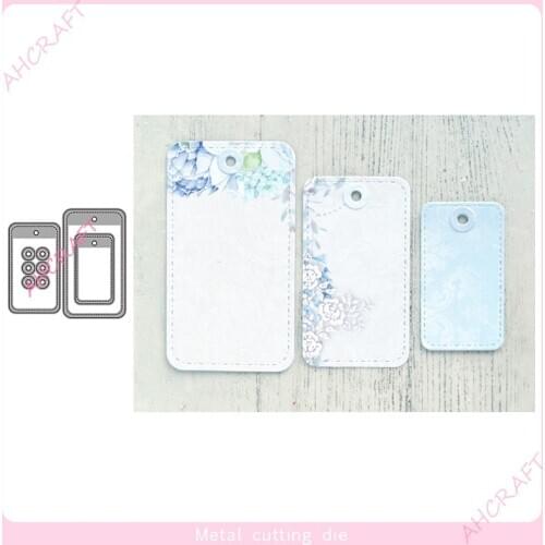 3pc Rectangle label Metal Cutting Dies for DIY Scrapbooking Photo Album Decorative Embossing PaperCard Crafts Die2020