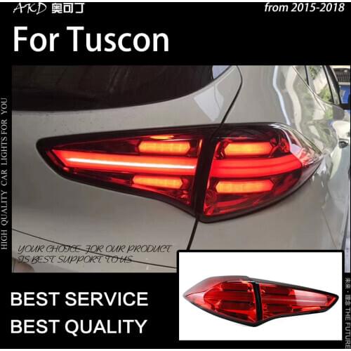 AKD Car Styling for Hyundai Tucson Tail Lights 2015-2018 New Tucson LED Tail Lamp LED DRL Signal Brake Reverse auto Accessories