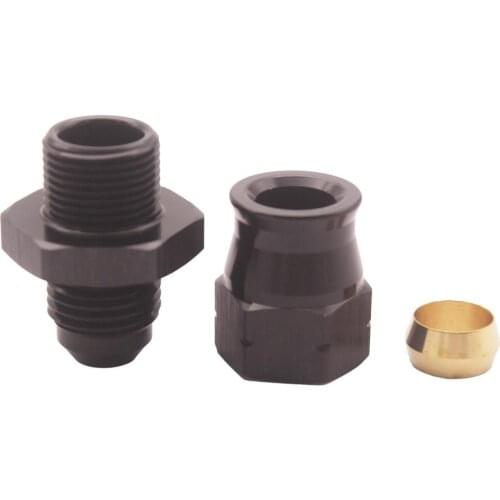 AN-10 BLACK Straight MALE to 5/8 15.8mm HARDLINE TUBE Compression Pipe Adapter