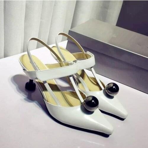 Spring New High Heels Ladies Sandals Silver Pointed Toe Sexy Dress Shoes Women Fashion High Heel Sandals Black Zapatos mujer