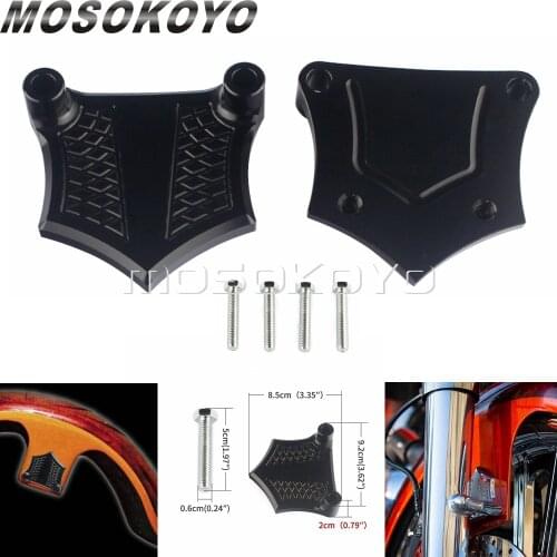 Motorcycle 1" Black Front Fender Spacer 25mm Mudguard Bracket Spacers Kits 5.50" Fender 23" 26" For Harley Touring Custom 84-13