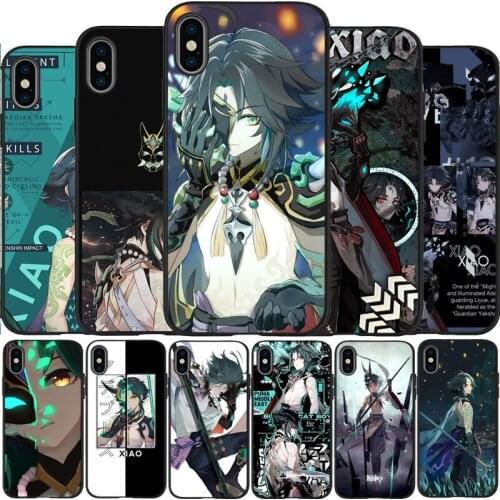 Genshin Impact Xiao Black Silicone Phone Case For IPhone 12 Mini 11 Pro Max XR XS XSMax X 5 5S SE 2020 6 7 8 Plus TPU Cover