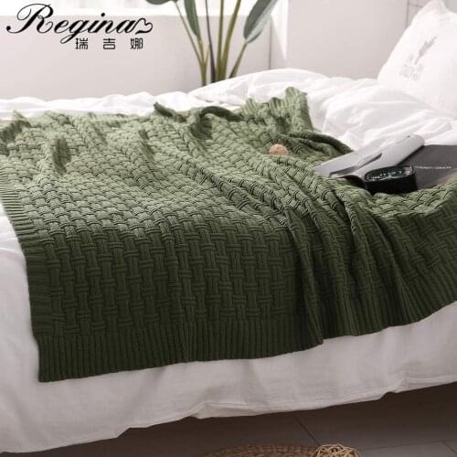 REGINA Elegant Knitted Plaid Blanket Breathable Soft Home Decoration Sofa Bed Texture Outdoor Office Warm Nordic Throw Blankets