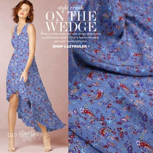 Customized brand silk fabric summer digital printing skin-friendly mulberry silk crepe de chine dress top fabric