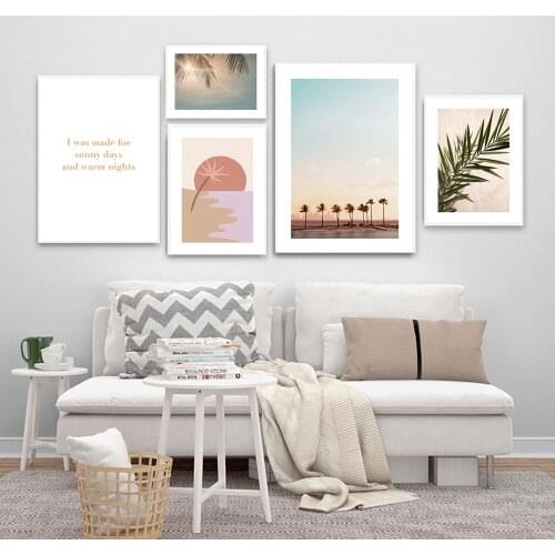 Nordic Seaside Picture Wall Art Home Decor Canvas Art Painting Modern Quote Landscape Posters and Prints for Dormitory Decor