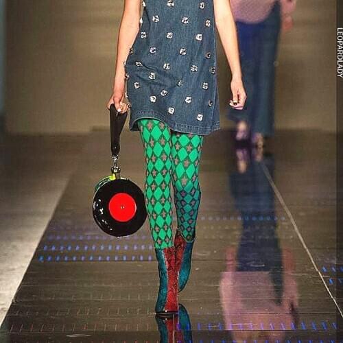 Spring Autumn and Winter Tights Women Pantyhose Fashion Casual Modal Cotton Stockings Green Five-pointed Star Print