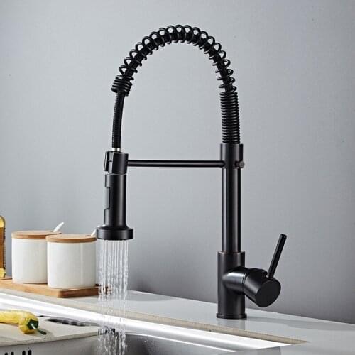 Single Handle Kitchen Water Faucet Nozzle Stainless Steel Pull Out Drawing Spout Kitchen Sink Mixer Tap with Spring Sprayer