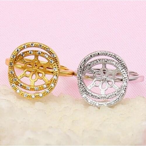 Fashion Pearl Ring Mountings, Ring Findings, Ring Jewelry Parts Fittings Charm Accessories Silver Jewellery