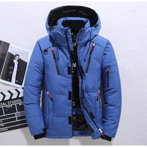 -20 Degree Winter Men Down Jacket Male White Duck Down Jacket Hooded Outdoor Thick Warm Padded Snow Coat Oversized M-4XL