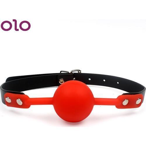 OLO Oral Fixation Mouth Gag PU Leather Band Silicone Ball Sex Toys for Couples Restraints SM Bondage Adult Games Slave