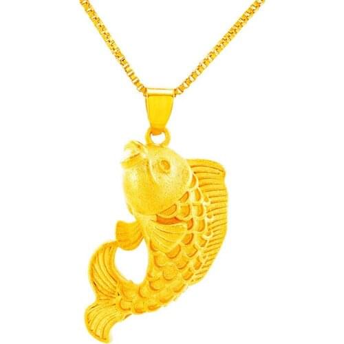 2020 New 24K Gold fish Pendant necklaces for women choker Clavicle Necklace Female Thin Set Valentines Day Gift For Girlfriend