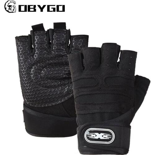 GOBYGO Half Finger Weight Lifting Gloves Gym Body Building Heavyweight Exercises Training Unisex Sports Bandage Fitness Gloves