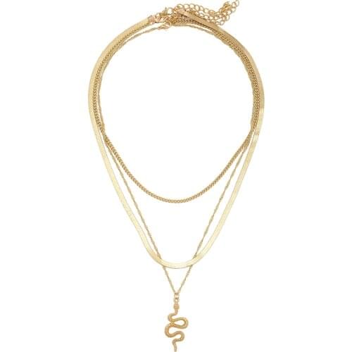 Lost Ladys New Hot-Selling Creative Items, Fashionable And Popular Snake Pendant, Light Luxury Gold-Plated Alloy Chain Necklace