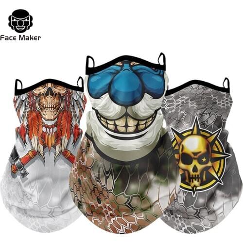 3D New Cycling Face Bandana Outdoor Sports Women Men Headband Faceshield Mask Neck Warmer Ice Silk Cool Scarf Funny personality
