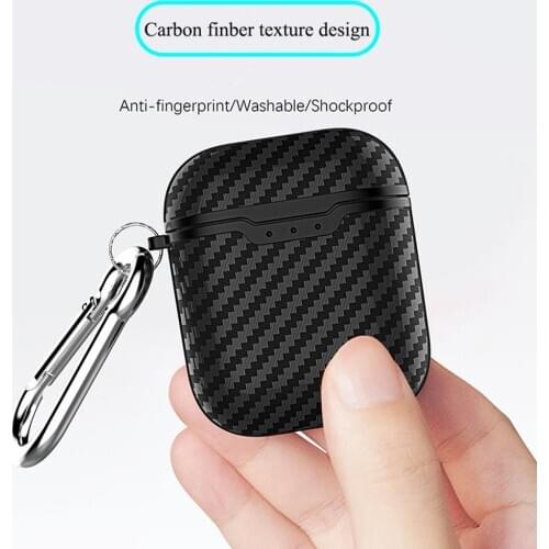 Carbon Fiber Dust-proof Protective Cover Case for AirPods 1/2 Bluetooth Earphone Wireless Earphone Cover Charging Box Bags