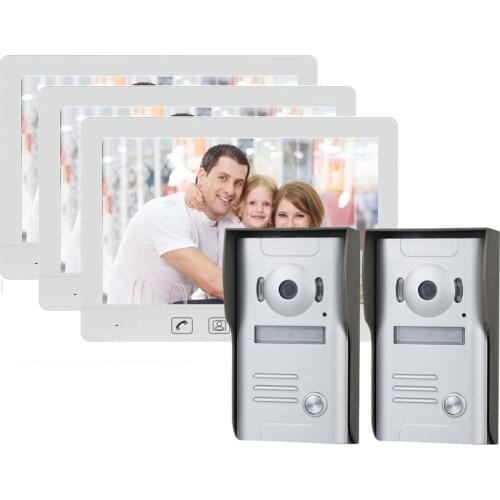 ZHUDELE Luxury 10.1" TFT Color Video door phone Intercom Doorbell System Kit IR Camera doorphone monitor Speakerphone intercom