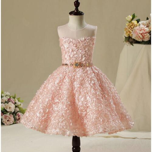 Pink Tulle Baby Girl Christmas New Year Tutu Dress Baptism Clothes 1st Birthday Dress Newborn Golden Belt Princess Party Clothes