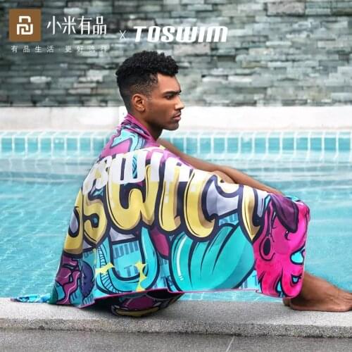 Xiaomi Microfiber Sports Towel Quick Drying Antibacterial Swimming Beachtowel Creative Graffiti Bath Shower Towels for Gym Yoga