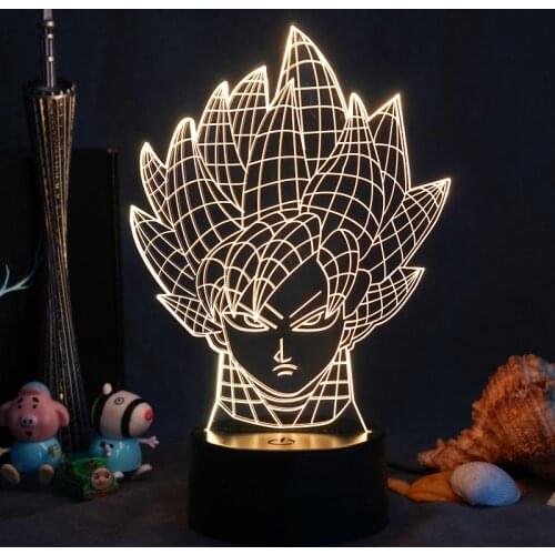 TAKARA TOMY Dragon Ball 3d Night Light 7/16 Color Touch Led Light Childrens Toy Student Dormitory Desk Lamp Birthday Gift