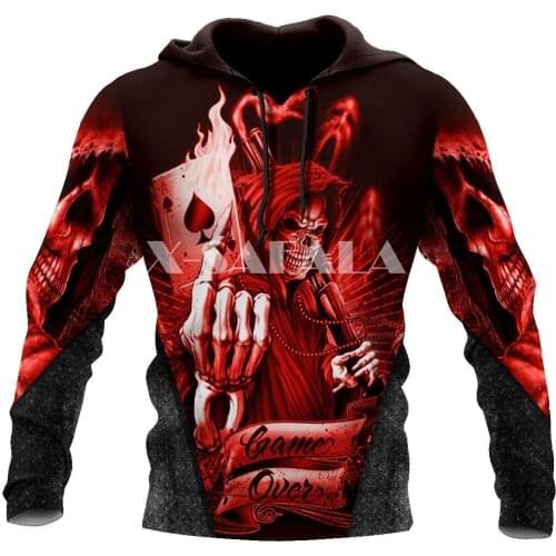 Amazing Poker Reaper Skull Trippy 3D Print Hoodie Man Women Harajuku Outwear Zipper Pullover Sweatshirt Casual Unisex-8