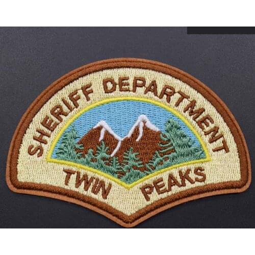 High Quality Sheriff Department Twin Peaks Iron On Embroidered Clothes Patches For Clothing Stickers Garment Wholesale