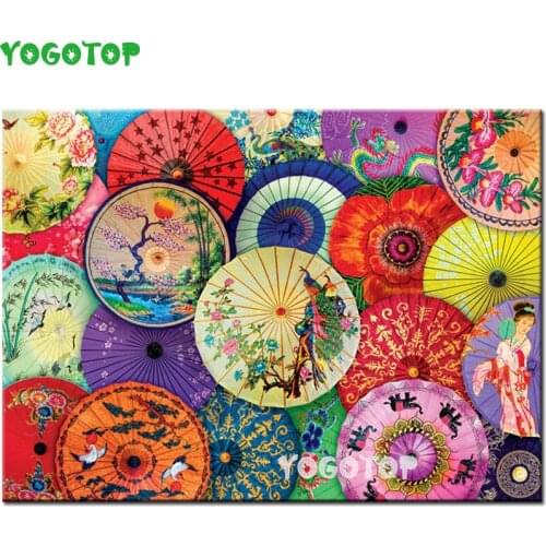 Japanese Girl Art Diamond Embroidery Asian Oil Paper Umbrellas Mosaic Full Drill Diamond Painting Landscape Cross Stitch YY5250