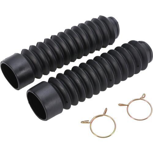 2pcs Motorcycle Front Fork Cover Protector Gaiter Gator Boot Shock Absorber Dust Guard Black Rubber For Motorcross Off-road