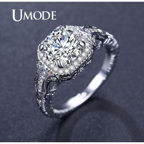 UMODE Engagement Wedding Rings for Women Promise Rings Cubic ZIrconia Fashion Luxury Jewelry Ladies Rings Accessories UR0529