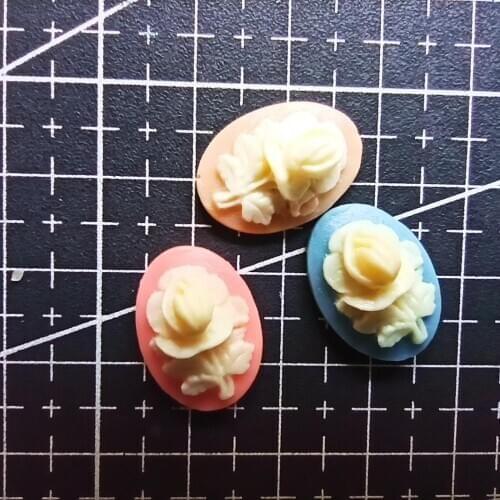 1pcs/lot Resin Relief rose flower Flat back Embellishments Scrapbooking Craft Cabochon Cameo Charm Finding 18mm