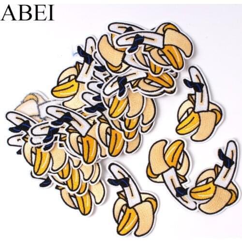 10pcs Cartoon Banana Patches Funny Fruits Stickers DIY Jeans Backpacks Pants Sweaters Badge Iron On Sew On Garments Appliques
