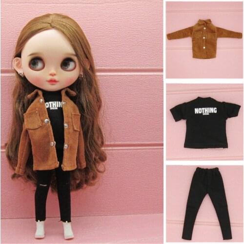 2021 1/6 Doll Coat Fashion Casual Wear Handmade Girl Outfit Clothes For Blyth Doll Accessories DIY Toys Baby Doll