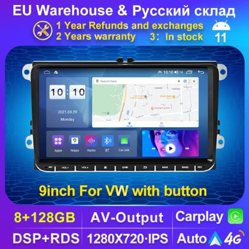 6+128 Android 10 2Din Car Multimedia player For VW/Volkswagen/Golf/Polo/Tiguan/Passat/b7/b6/SEAT/leon/Skoda/Octavia Radio GPS