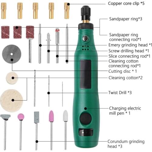 USB Cordless Engraver Pen Mini Rotary Wireless Drill Electric Carving Pen Variable Speed Multifunctional Electric Grinding Pen