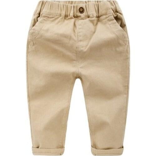 Cotton Linen Pants for Boys Summer Fall Clothes Kids Outwear Childrens Trousers Elastic Waist