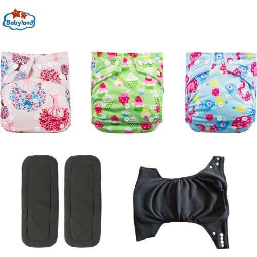 11/11 Day BABYLAND Bamboo Charcoal Diaper Covers 6pcs +6pcs Bamboo Charcoal Inserts 5-Layers For Pocket Nappy China Manufacturer
