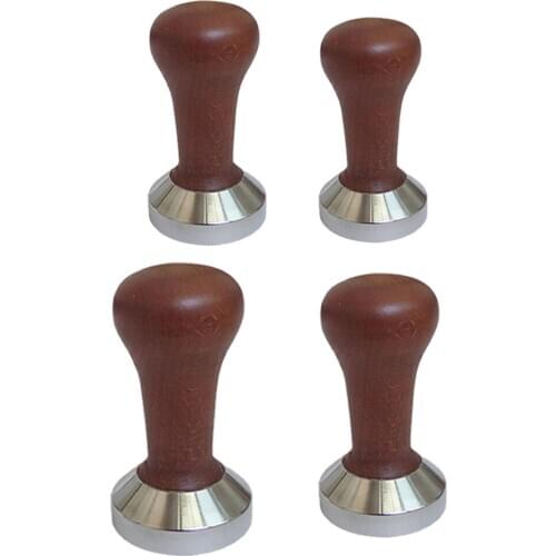 Wooden Coffee Tamper Home Maker Grinder 49-58mm Base Beans Press Tools