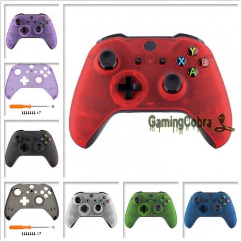 EXtremeRate Foggy Clear Faceplate Soft Touch Front Housing Shell Cover Fix Part for Xbox One S X Controller
