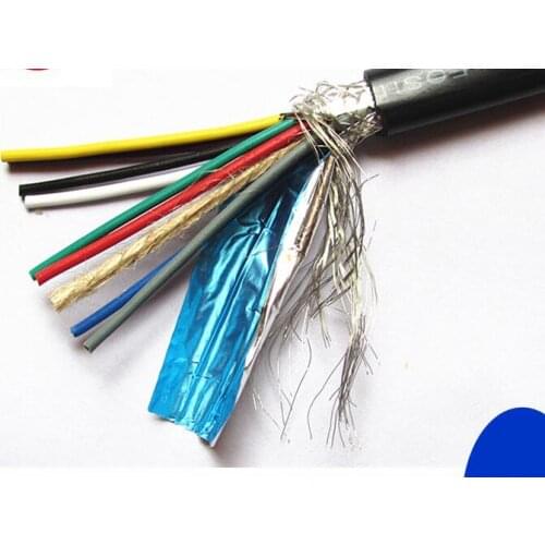 Farrow Cable RVVP, 1m High quality 1.5^mm2 8cores Shielded Cable for spindle, inverter and step motors, electrical cables etc