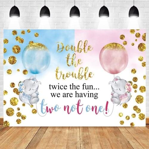Backdrop Golden Elephant Balloon Birthday Party Boy Or Girl Baby Shower Decoration Photography Background Customize Photo Studio